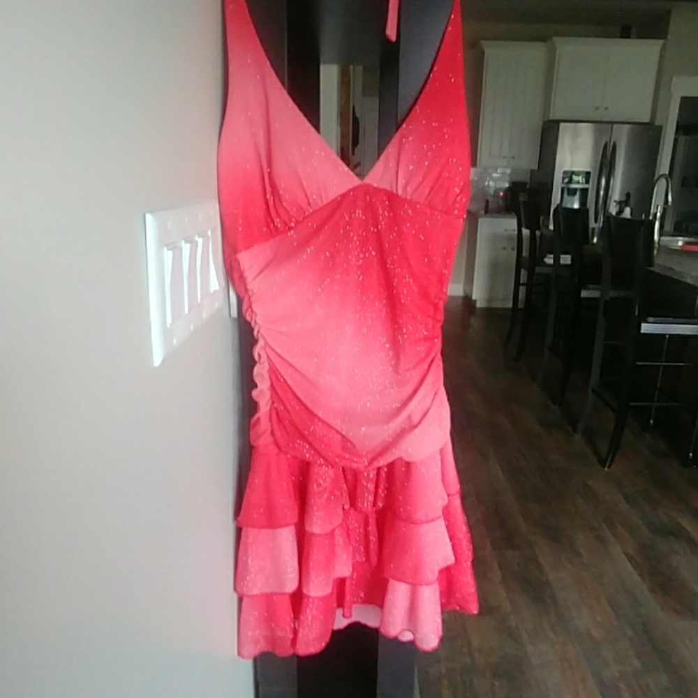 Medium coral sparkly dress